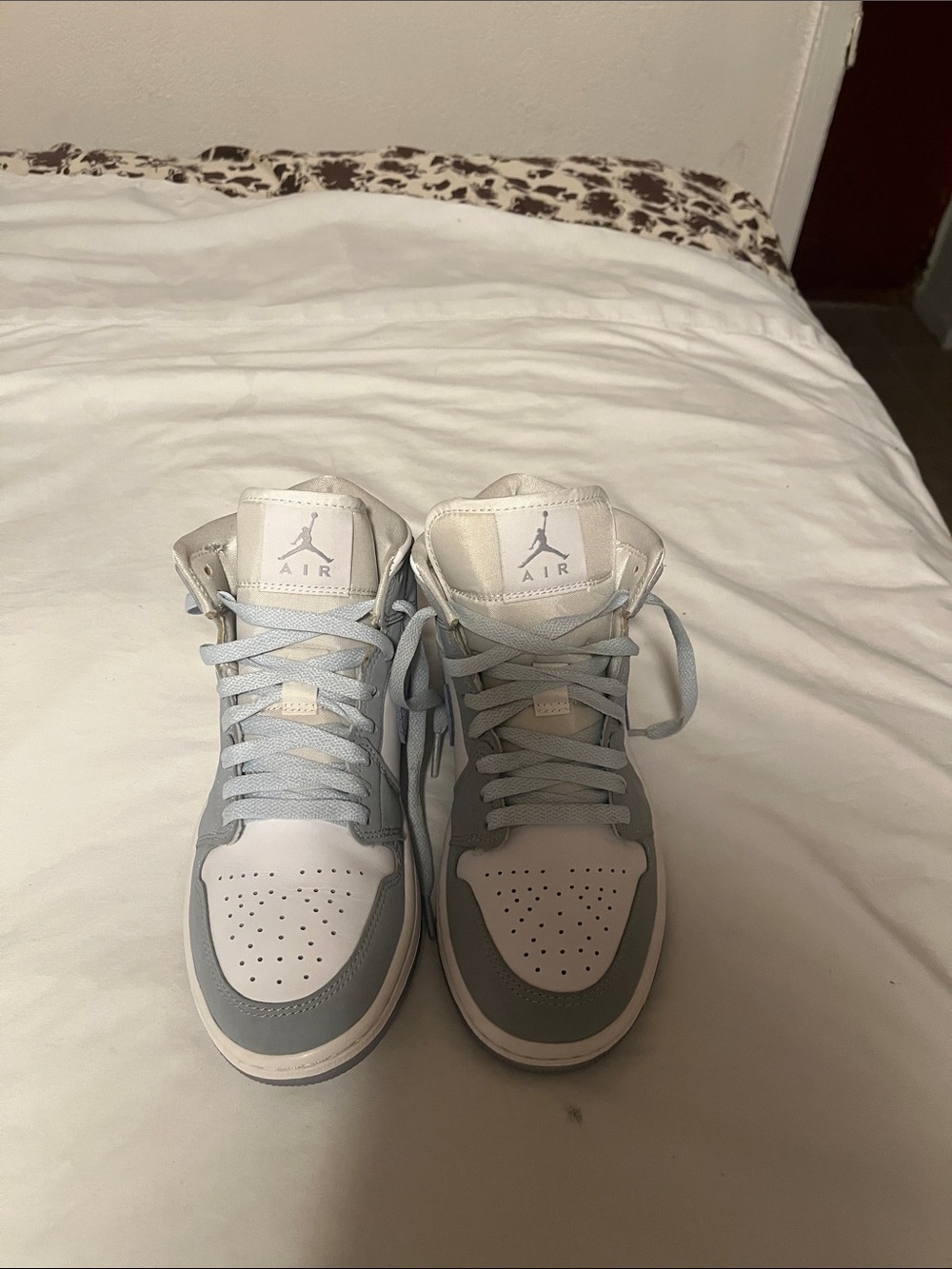 Nike women’s Air Jordan Mid white Wolf Grey Aluminum